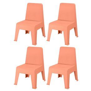 5 Kit 4 Cadeiras Infantil Origami Rivatti 38,5 cm -Largura- Estrutura em Polipropileno -PP- Pessego